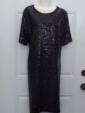 Sequin Party  Dress - Black- size XL NEW